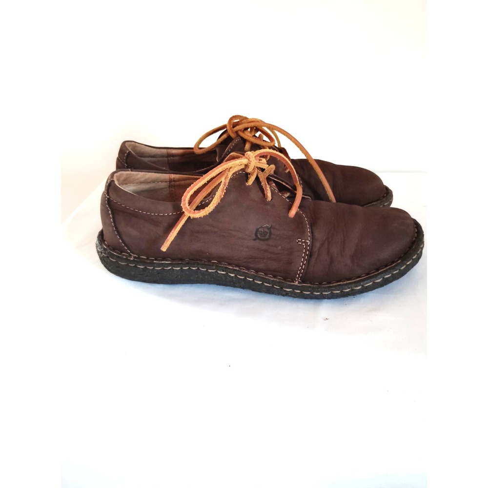 Born BOC Women Sz 8 Brown Leather Comfort Lace Up Casual Comfy Western Shoes EUC